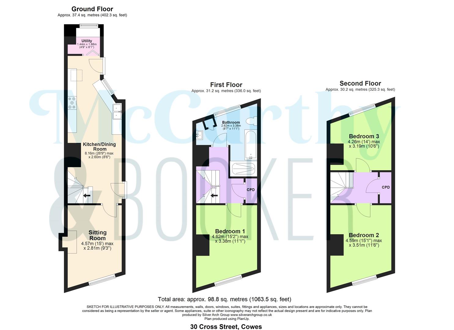 CHAIN FREE IN CENTRAL COWES - Cross Street, Cowes floorplan
